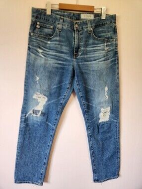 AG Adriano Goldschmied The Ex-Boyfriend Slim Distressed Jeans Size 30R
